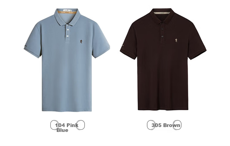 DANCING WOLVES Cotton Short-Sleeve Polo Shirt for Men, Summer Solid Color Comfortable Breathable Business Casual Versatile Short-Sleeve Top for Me 5