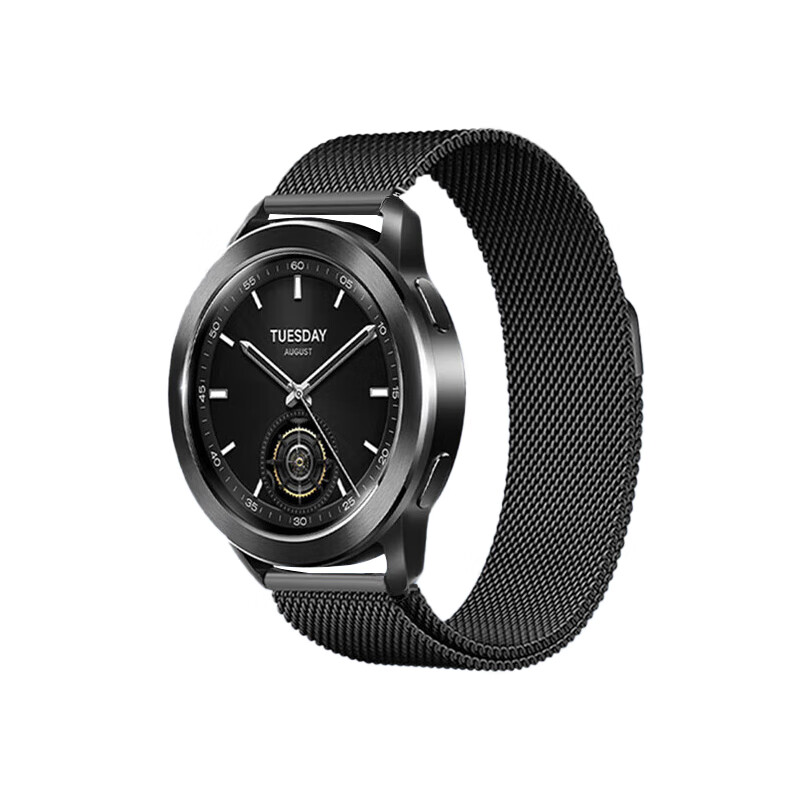 KOVOL Compatible with Xiaomi Watch Band for Xiaomi Watch S1/S4/S1Pro/S2/S3/S4 Sport/color, Magnetic Milanese Loop in Black - Men's Style