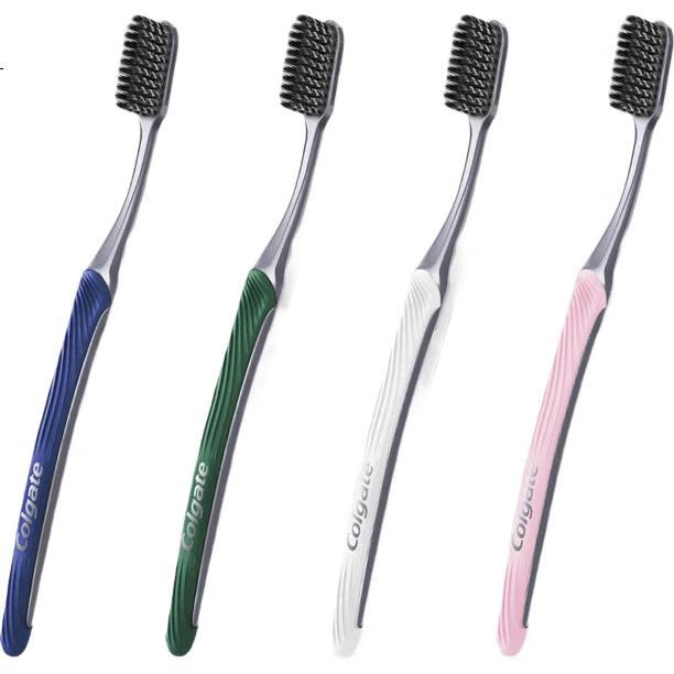 Зубная щетка Colgate Slim Carbon Spiral, мягкая, 4 шт.