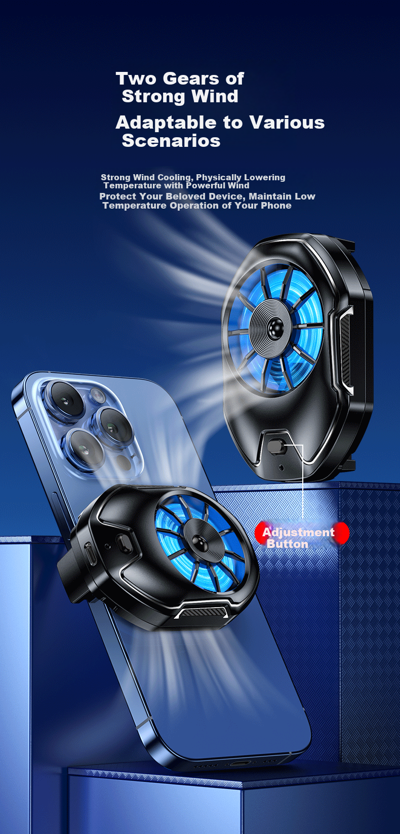 WITGOER [AI Temperature Control, Ice-Creating] Phone Cooling Fan Clip-On Semiconductor Cooling Fan for Live Streaming, Gaming, Temperature Reduction Device Suitable for Apple, IQOO, OnePlus, Huawei AI 5