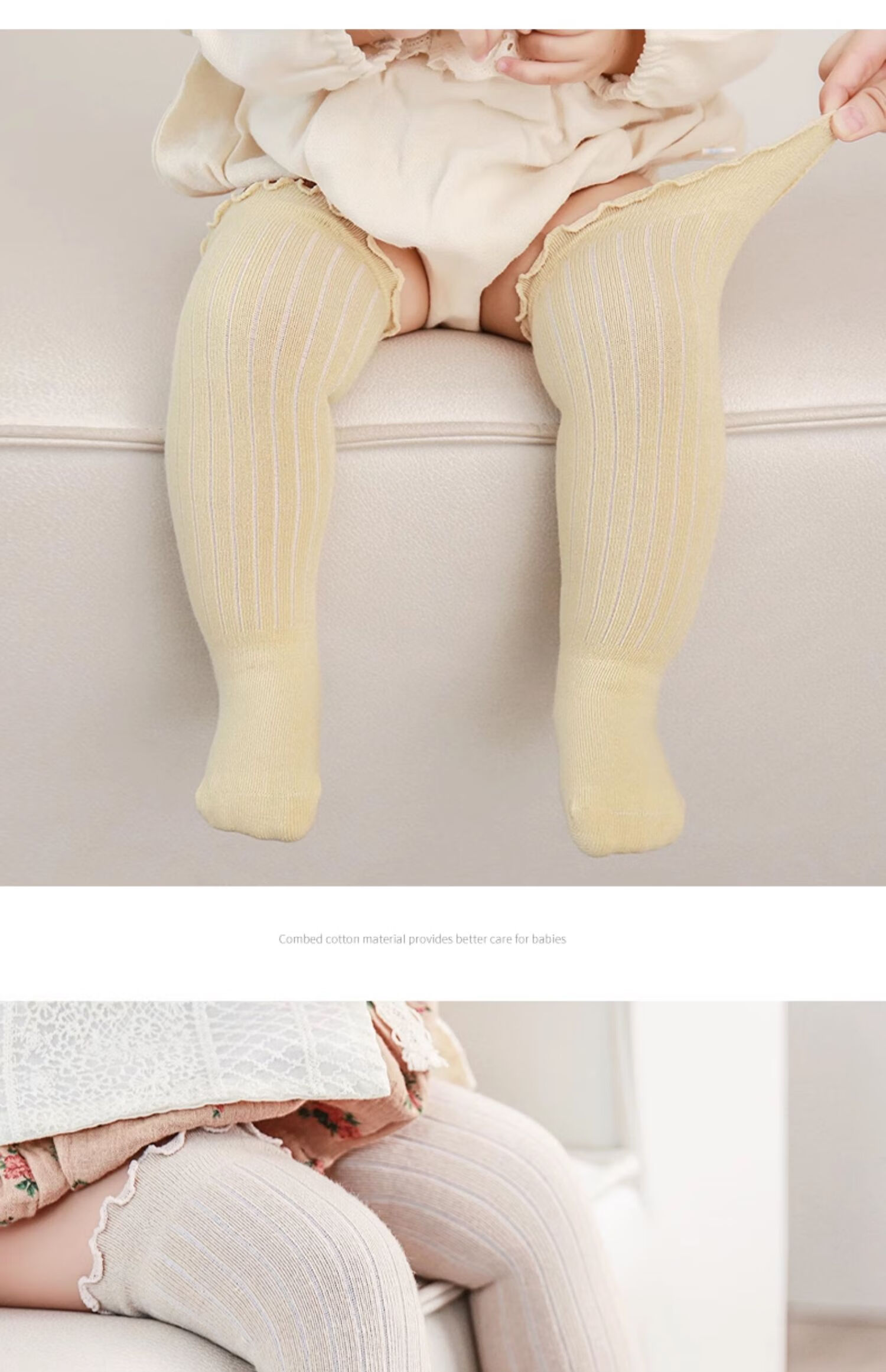 JOYNCLEON Baby Knee-High Socks, Infant Socks for Spring And Autumn, 0-3 Months Newborn Over-Knee Cotton Socks, Jyf201006 11