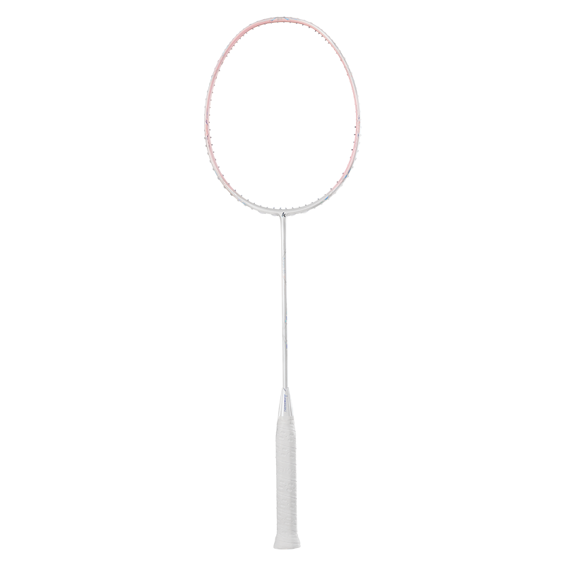 KAWASAKI Aurora 60S Full Carbon 5U Ultra-Light High Tension Offensive Professional Advanced Badminton Racket White with 26 lbs String Tension