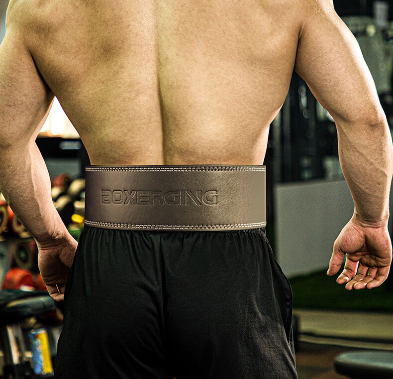 GINGPAI SPORT Professional Powerlifting Gym Belt Quick Release Squat Deadlift Leather Lever Weightlifting Support Gray M 12