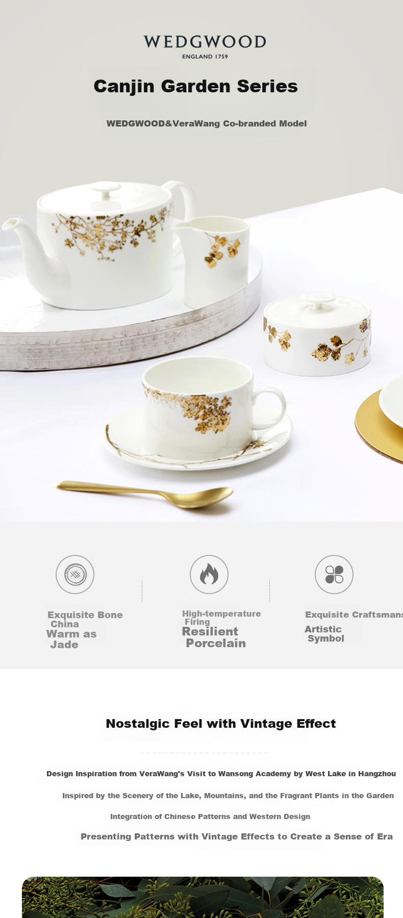 Wedgwood Mid-Autumn Festival Gift Vera Wang Golden Garden Bone China Mug, Coffee Cup, Tea Cup, Retro Water Cup 1