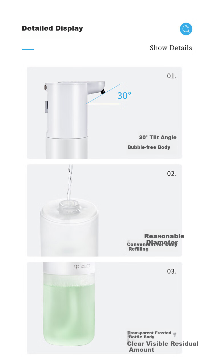 Daisy Leaf Japanese Automatic Soap Dispenser, Hand Sanitizer Machine with Bottle Sensor, Smart Electric Foam Hand Washer 10