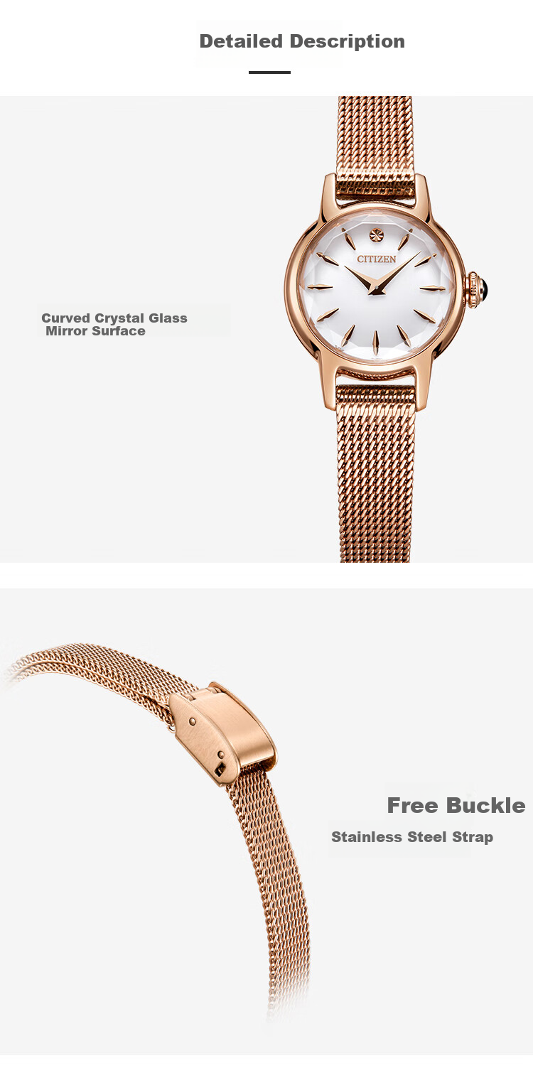 CITIZEN Watch for Women, Japanese And Korean Style, Kii Series, Eco-Drive, White Dial, Steel Band, Student Gift for Girlfriend, EG2992-51A 6