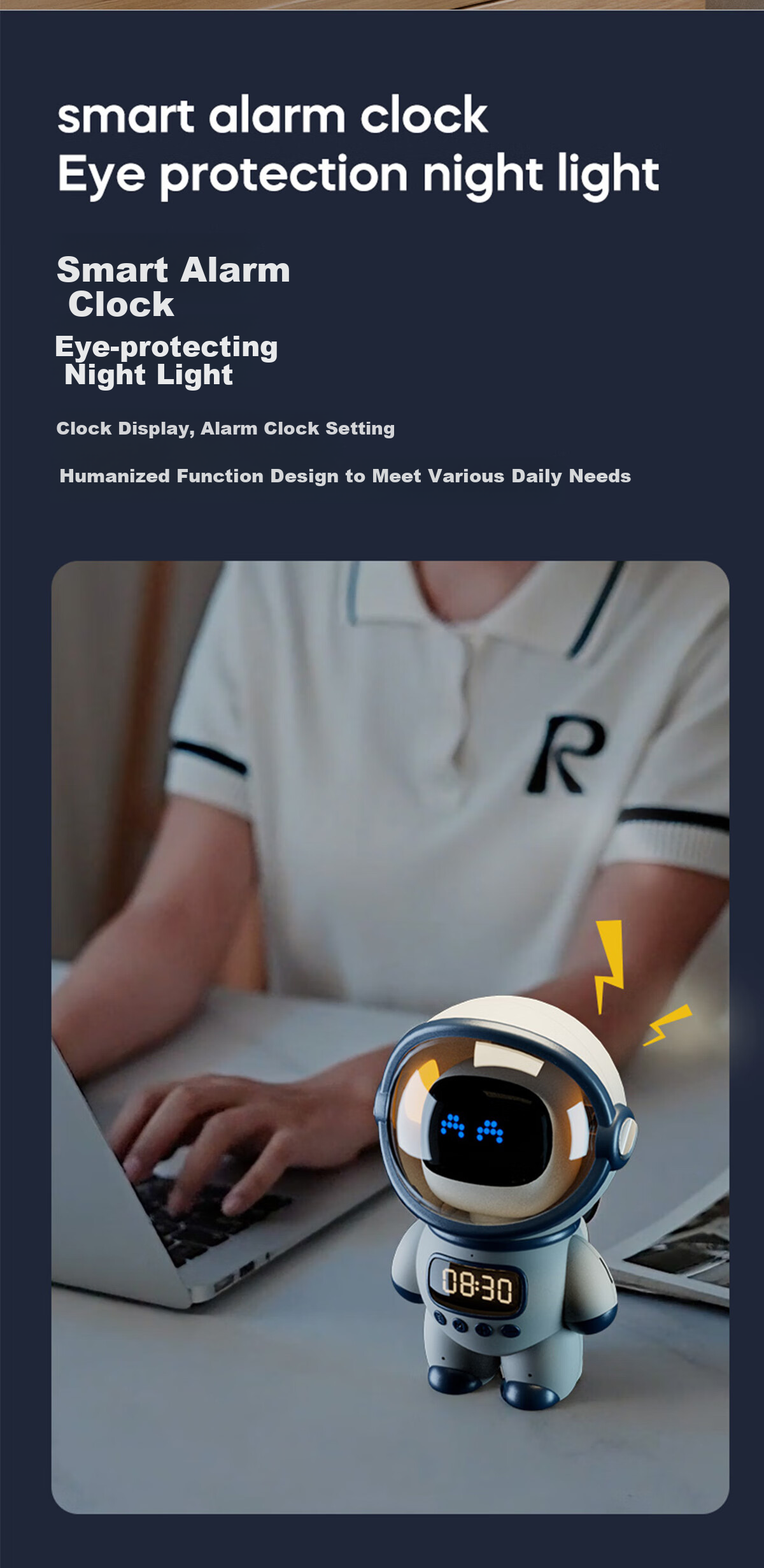 Beianxing AI Large Language Model Smart Alarm Clock, Bean Bag Robot DeepSeek Early Education Machine, Astronaut Multi-Functional Voice Dialogue, 2025 Model, Boys' Powerful Awakening, Back-To Seaso 3