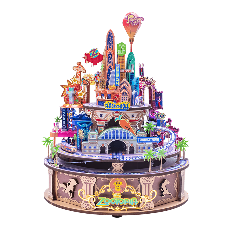 Disney, Zootopia Metal Assembly Music Box, Musical Box, Children's 3D Puzzle Toy, Birthday Gift