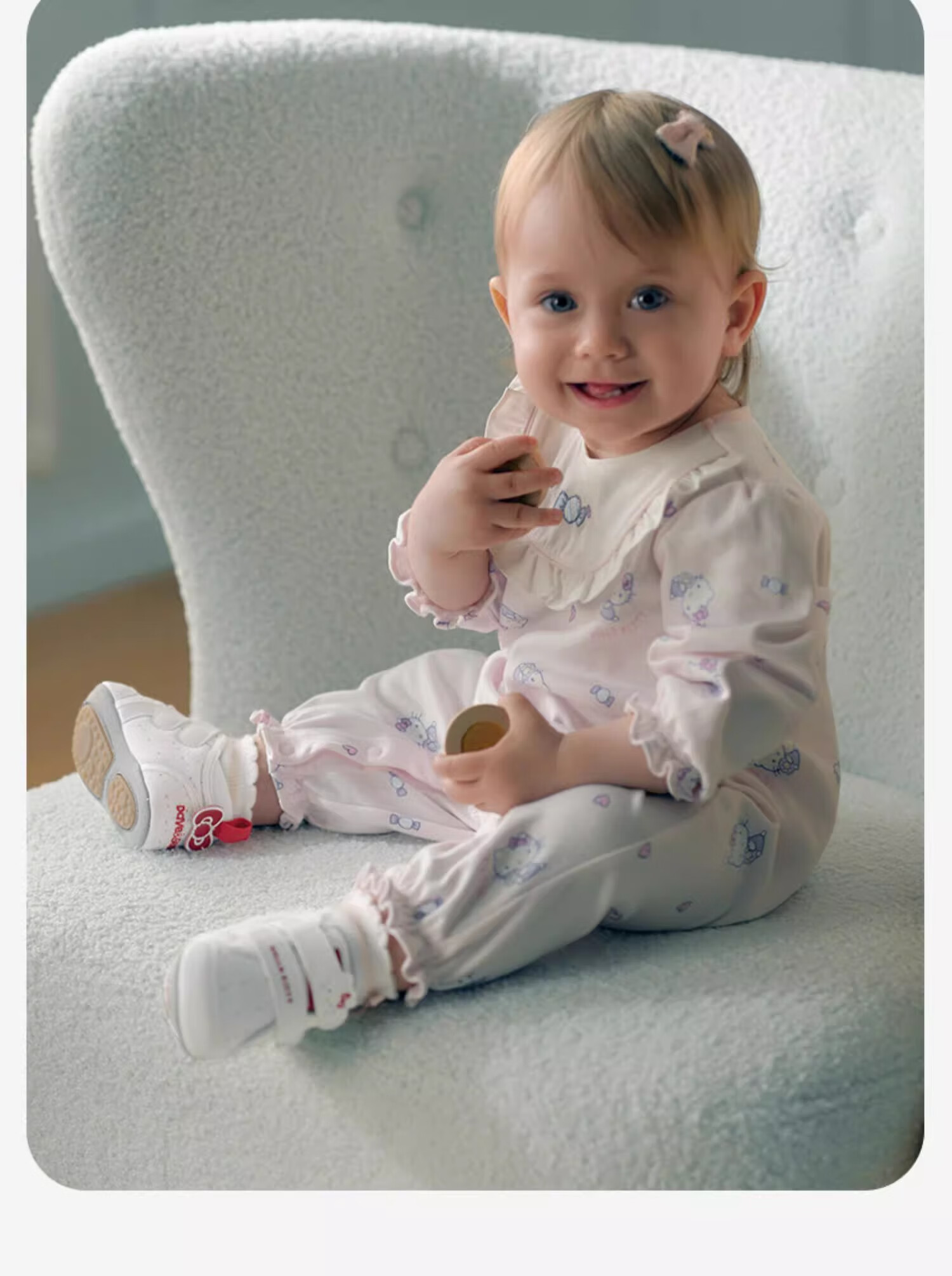 DAVE & BELLA Hellokitty Collaboration Pre-Walking Shoes for Baby Girls, Canvas Shoes, Autumn Footwear 17