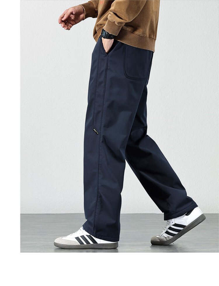 JEEP Casual Pants for Men, Spring And Summer Loose Cargo Pants, Men's Straight-Leg Sports Trousers, Navy Blue, 4XL 9