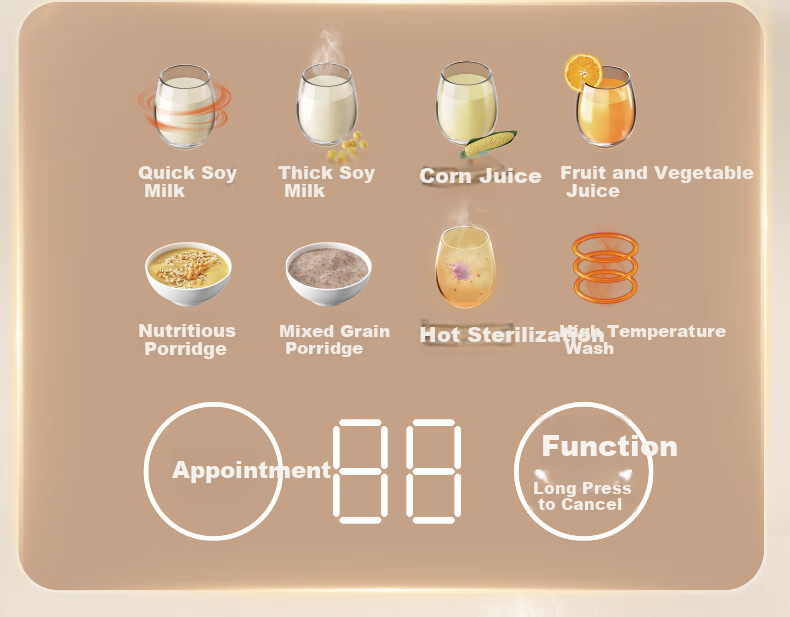 Bear Soy Milk Maker High-Speed Blender for Home Use, 1L Fast Soy Milk, Large Capacity for 2-3 People, Fully Automatic No-Cook Multifunctional Food Processor Juicer, Non-Coated DJJ-H08C1 14