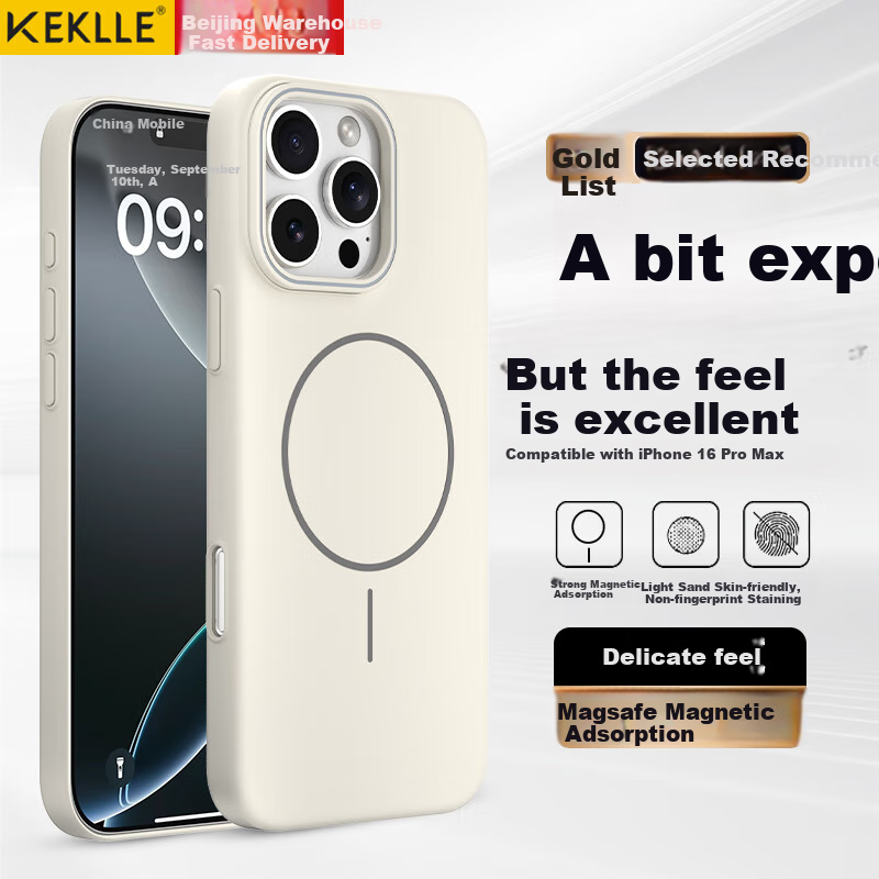 Чехол KEKLLE для iPhone 16 Pro Max, противоударный, с защитой от отпечатков пальцев, прозрачный, Magsafe