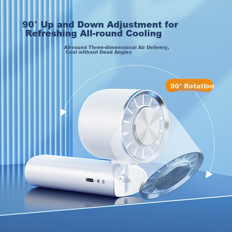 Topvork [USA] Handheld Mini Fan, Portable Neck-Hanging Cooling Fan, Rechargeable Long Battery Life USB Small Electric Fan for Desktop, Dormitory, Office, And Outdoor Use
