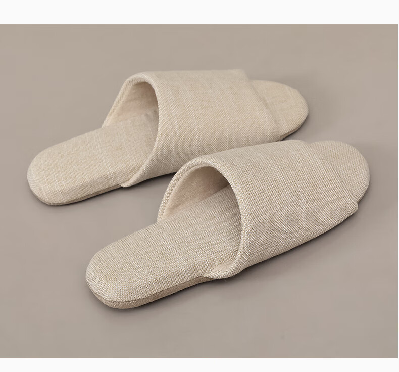 Guoluofi Japanese Style Slippers Spring Autumn Silent Non-Slip Indoor Breathable Four Seasons Slippers Beige Size 38-39 3
