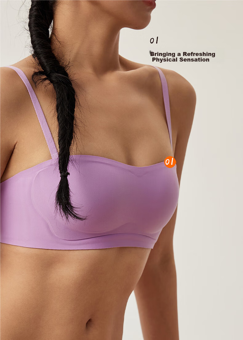 NEIWAI Orange Label Zero-Worry Strapless Anti-Slip Wireless Fixed Cup Bra, Women's Breathable Underwear with Detachable Straps 8