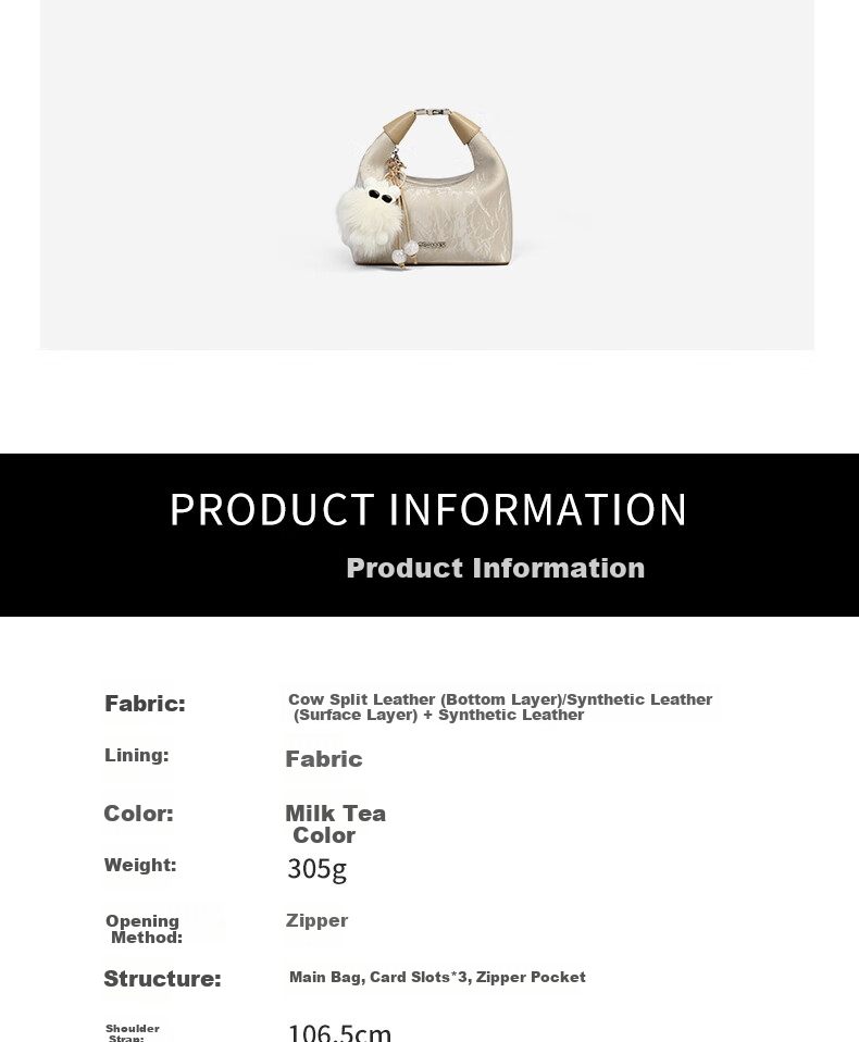 C.BANNER Leather Handbag, Women's Bag, Tote Bag, Shoulder Bag, Crossbody Bag, Light Luxury High-End Brand, Birthday Gift for Girlfriend on May 20 5