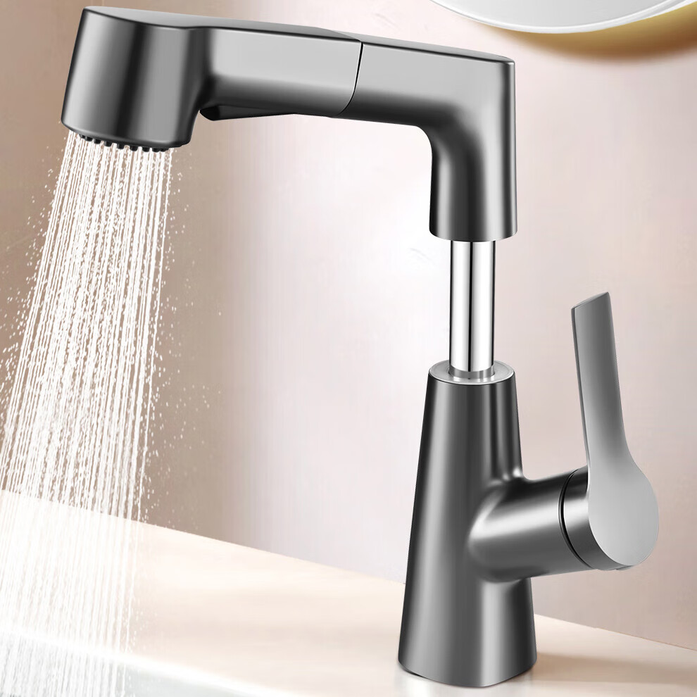 Xinfei Basin Faucet, Lift And Pull Type, Hot And Cold Dual Control, Bathroom White, Washbasin Tap 2