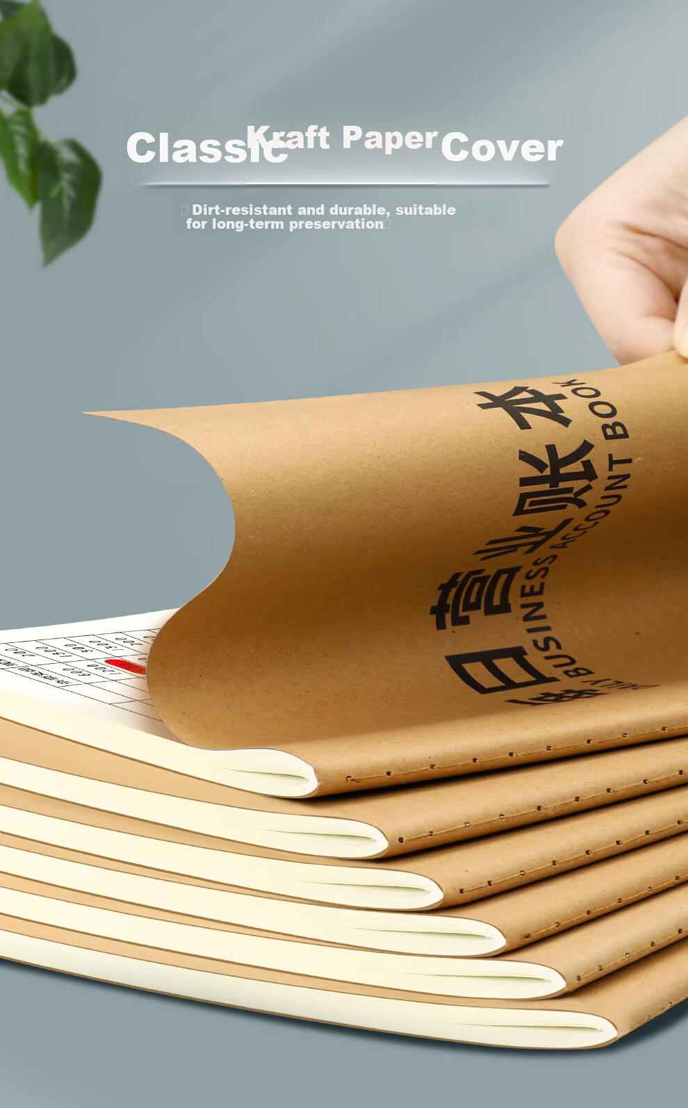 Jiaranheng 3-Pack B5 Kraft Paper Daily Business Ledger, Kraft Paper Physical Store Income Detail Book, Cash Diary, Expense And Income Book, Company Financial Accounting Book 5