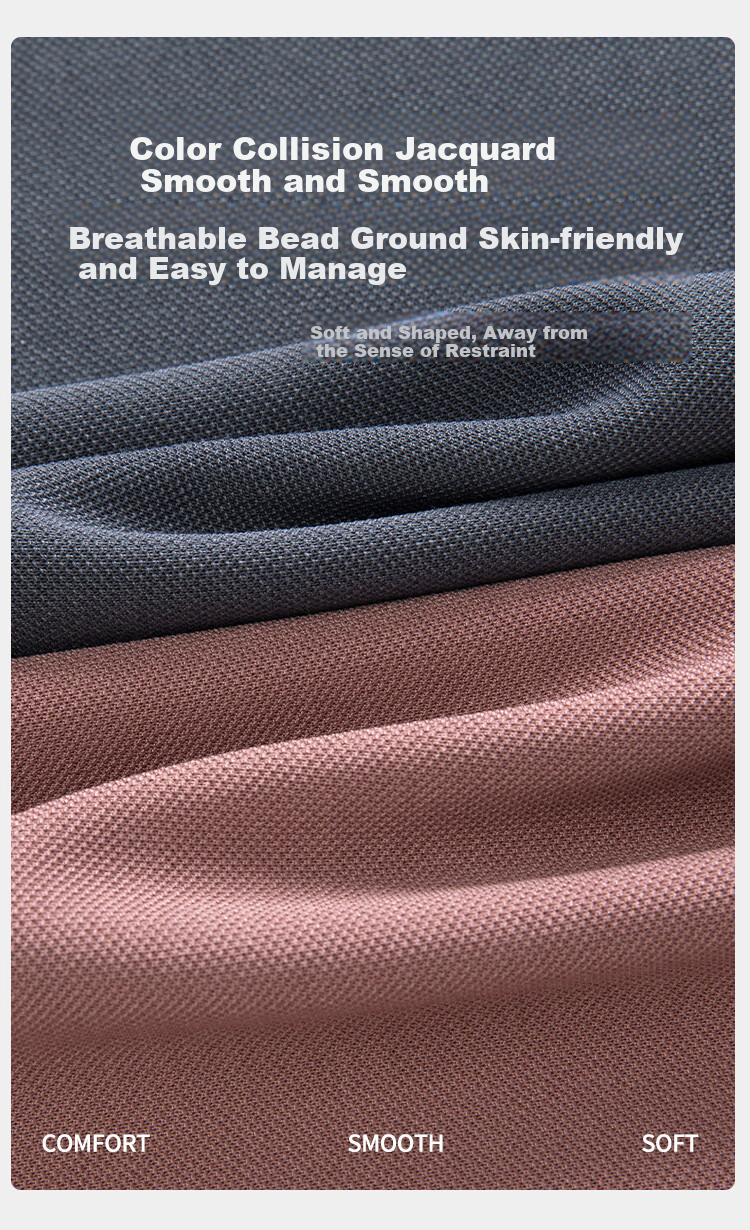 MONTAGUT Men's Short-Sleeve Summer Business Polo Shirt with Mulberry Silk Contrast Jacquard T-Shirt, Silver Gray - Short Sleeve, L 9