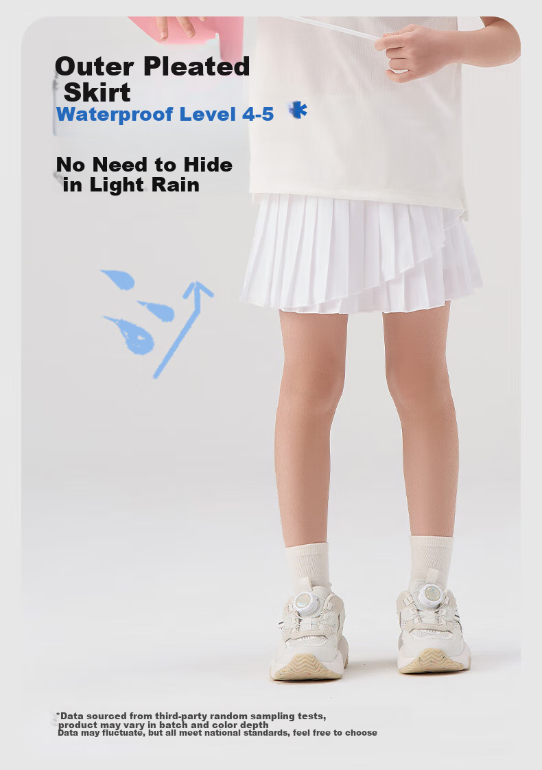HeyBetter Children's Tennis Skirt, Swan White (White), Size 170 3