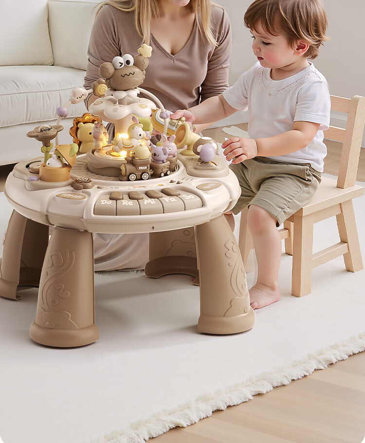BEN NI Baby Toy 1-3 Years Game Table Building Blocks Table Educational Busy Board Hand Drum Electronic Keyboard Children's Day Gift 14