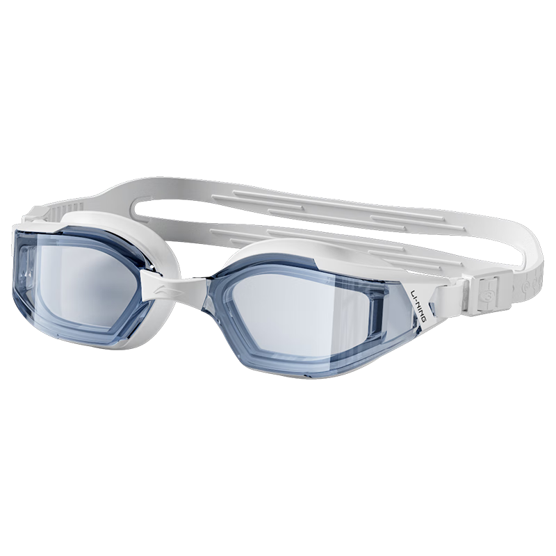Li-Ning Swimming Goggles for Men And Women, High-Definition Anti-Fog Professional High-Speed Competitive Swimming Glasses 28410 Blue And White