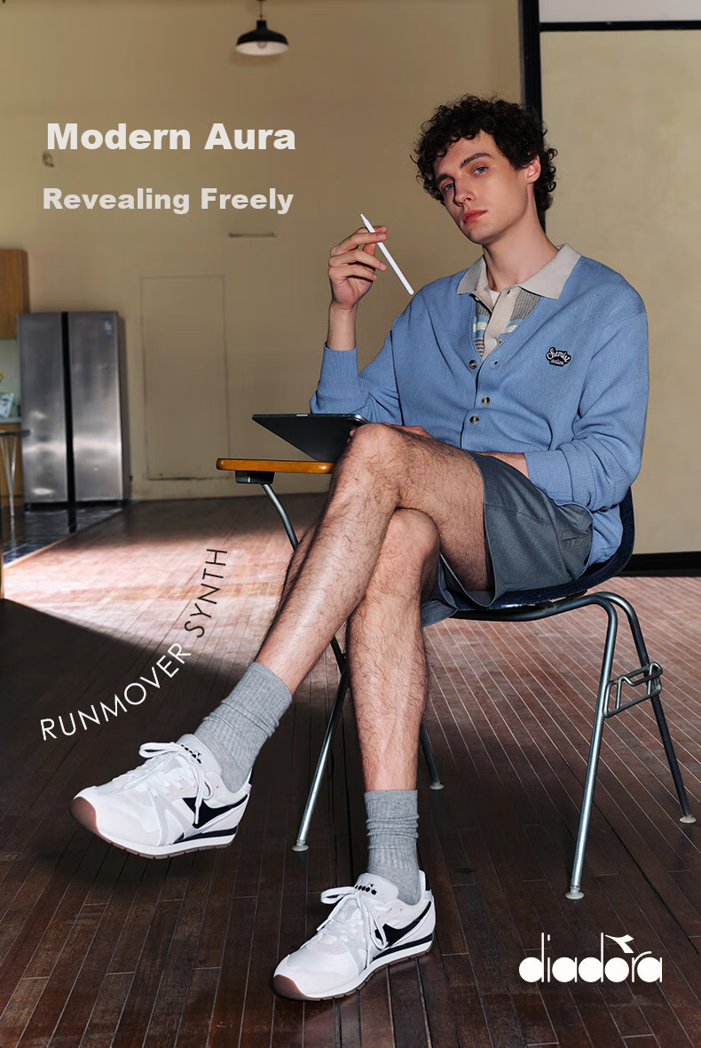 Diadora Unisex Casual Runmover Synth Sneakers Rock Ridge Gray/Obsidian Black/Snow White Size 42.5 Runs Small, Recommend Half Size Up 1