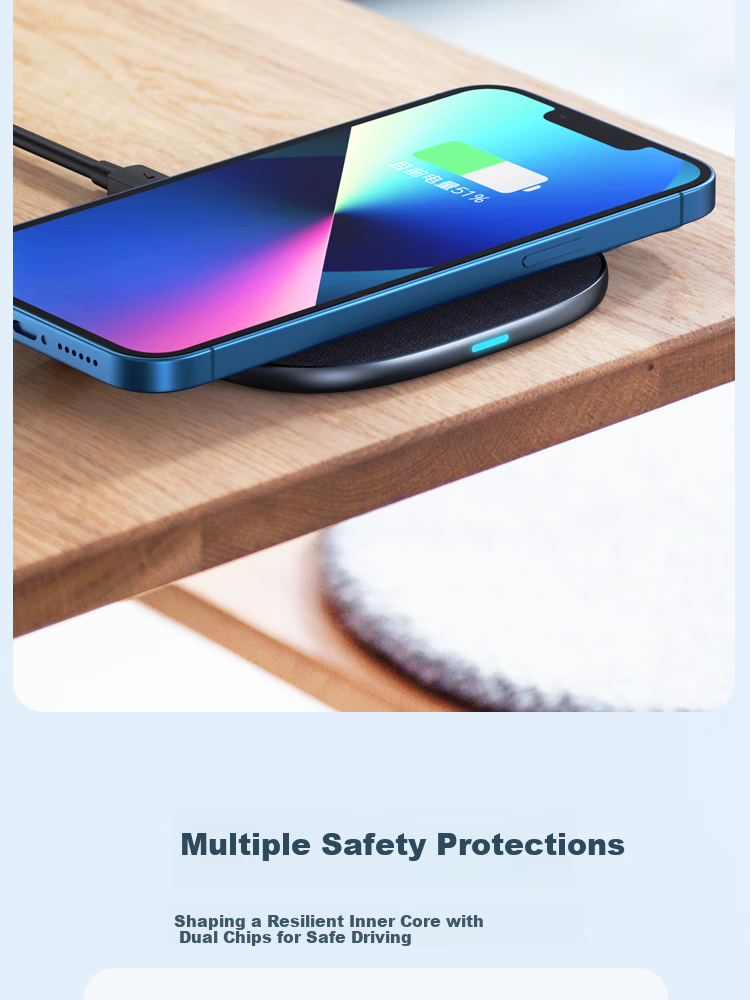 ESCASE Wireless Phone Charger, Desktop Charging Pad Base, 10W Compatible with Apple IPhone 16/15/14/13 Pro Max/Earphones, Huawei Xiaomi WBF13 Khaki Color 9