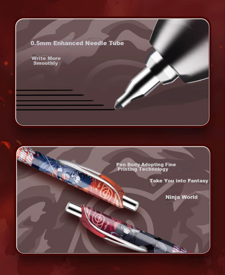 Kayou Naruto Gel Pen Blind Box Pen Full Case Push-Button Automatic Pen for Boys And Girls, Christmas Gift 8