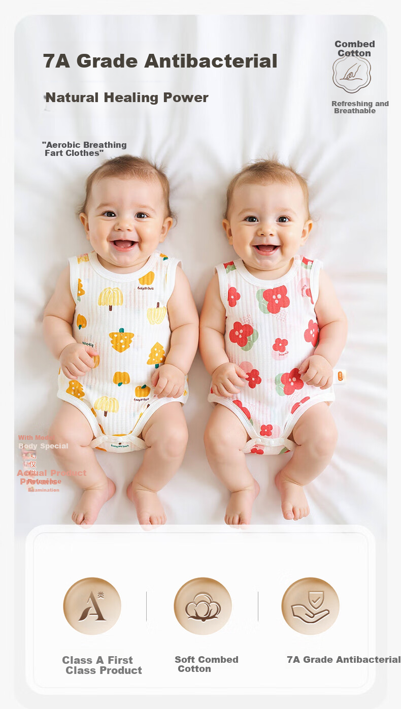 Babyprints Baby Romper, Summer Pure Cotton Sleeveless Bodysuit, Infant Thin Triangle Onesie, Soft Jumpsuit, Pink Floral Pattern, Size 73 1