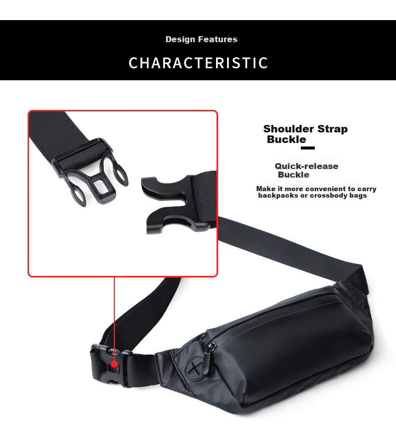 Viney Chest Bag for Men, Trendy Lightweight Cycling Sports Waist Pack, Fashionable Versatile Shoulder Bag, Men's Small Bag, Trendy Casual Backpack 6