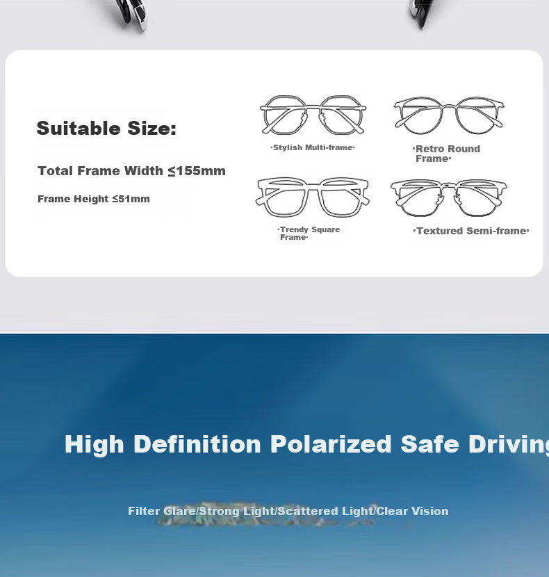 Cuntiandaofu Sunglasses, Polarized Glasses for Myopia, Driving Sunglasses for Men, Glossy Black Frame with Gray Lenses 9