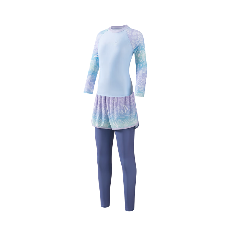 361° Children's Swimsuit for Girls, Long-Sleeve And Long-Pants Two-Piece Set for Older Kids, Teenagers, Middle School Students, Sun Protection Girls' Swimwear