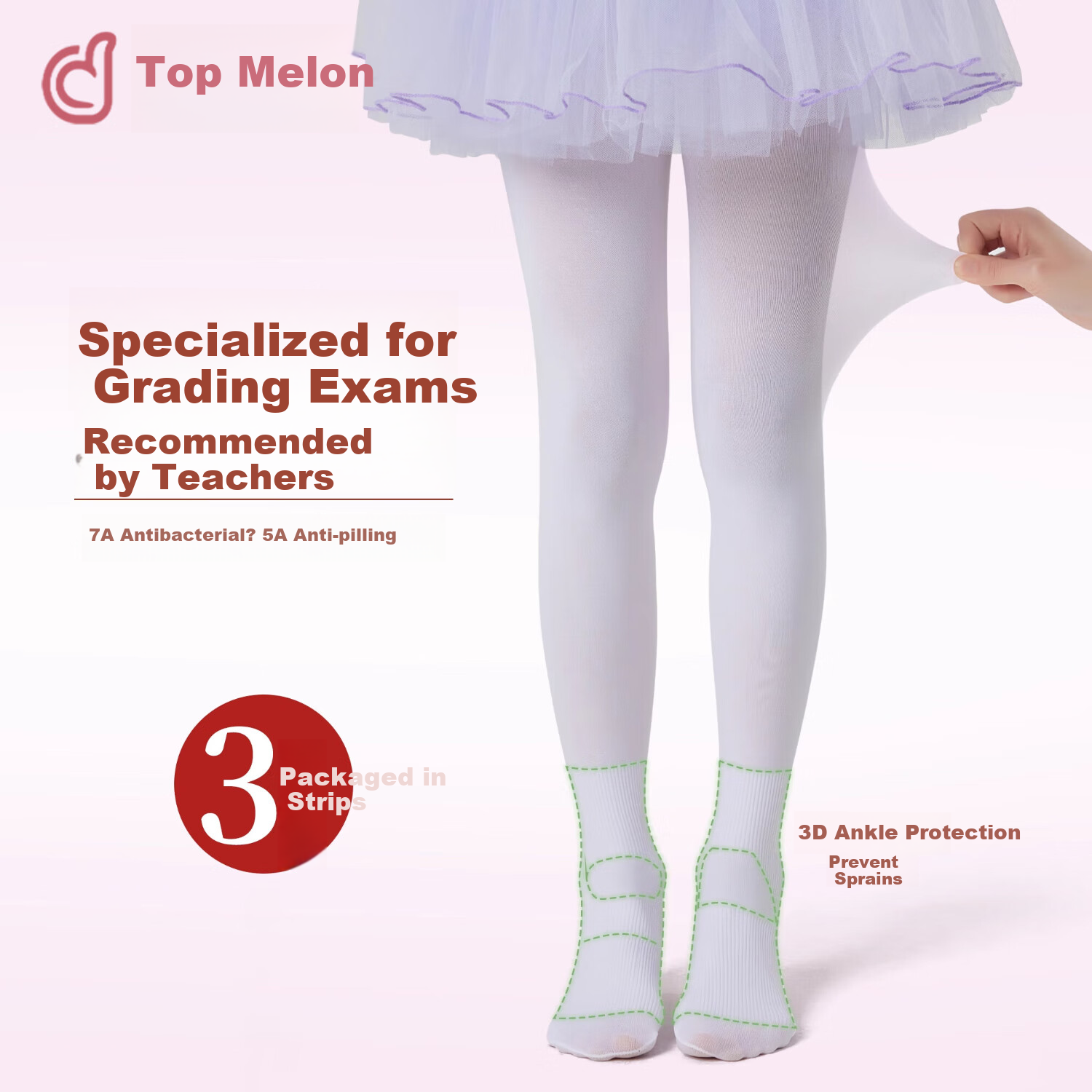 Dingguagua Children's Dance Tights for Girls, Professional Stockings for Practice, White Leggings, Spring And Summer Thin Style