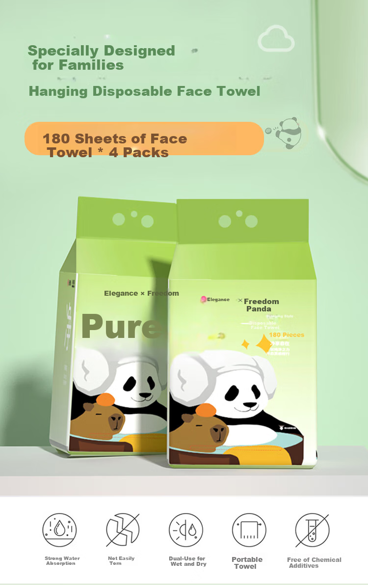 Grace Disposable Facial Cleansing Wipes, Soft Cotton Pads, Pure Cotton Face Towels, Beauty Wipes, All-Cotton Face Cleaning Cloths, 3 Packs 1