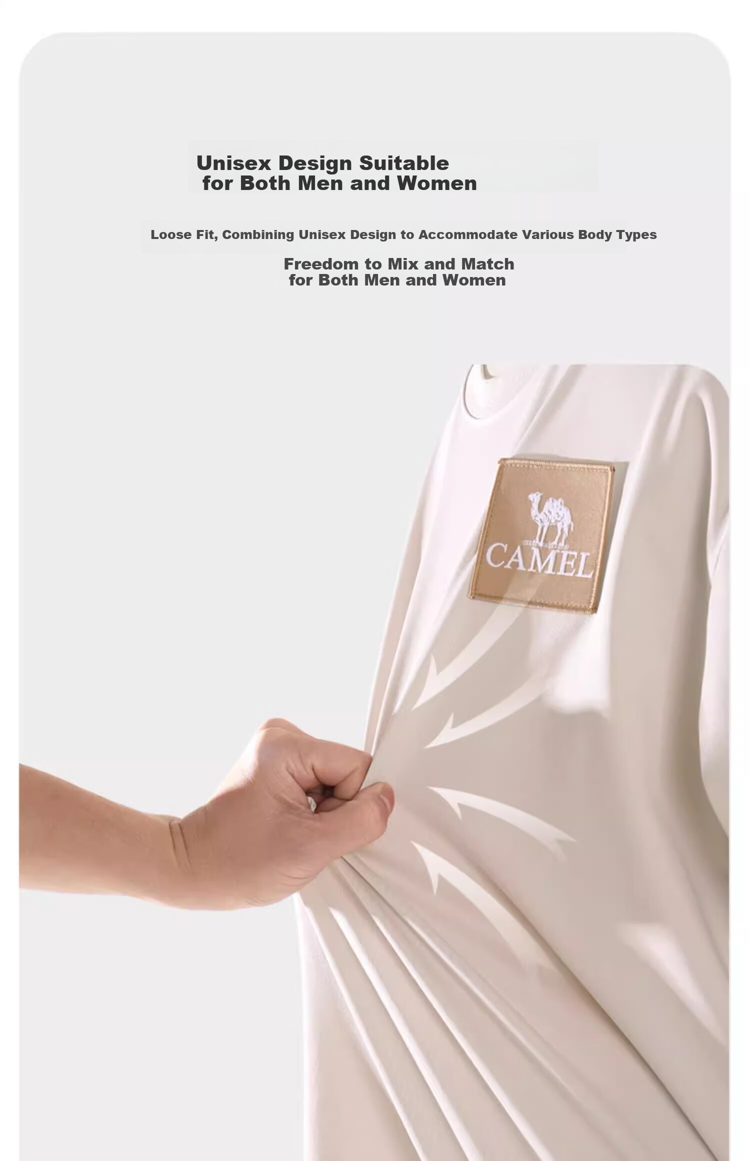 CAMEL Outdoor Quick-Dry T-Shirt for Men And Women, Spring And Summer Fast-Drying Elastic Round Neck Loose Mountain-Style Camping A13BAVV058C 21
