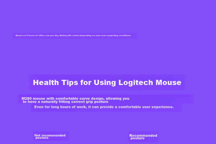 Logitech M280 [Enterprise Grade], Wireless Office Mouse, Right-Handed Laptop Mouse, Ergonomic Design, with Wireless 2.4G Receiver, Gray [Order Bonus] 8