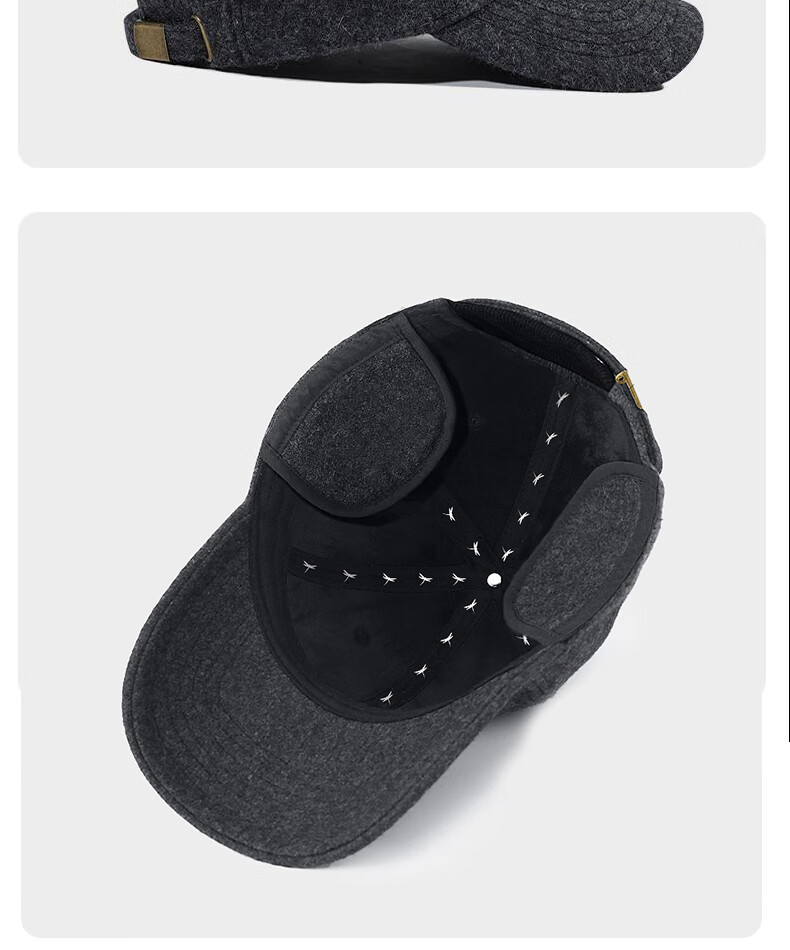 RED DRAGONFLY Men's Winter Warm Wool Baseball Cap Middle-aged and Elderly Dad Grandpa Duckbill Hat 6