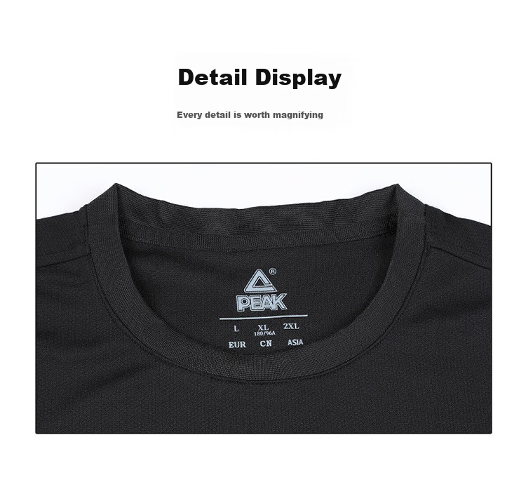 PEAK Men's Short-Sleeve Quick-Dry T-Shirt, Summer Breathable Running Fitness Wear, Sports Sweat-Wicking Casual Morning Jog Badminton Outfit 13