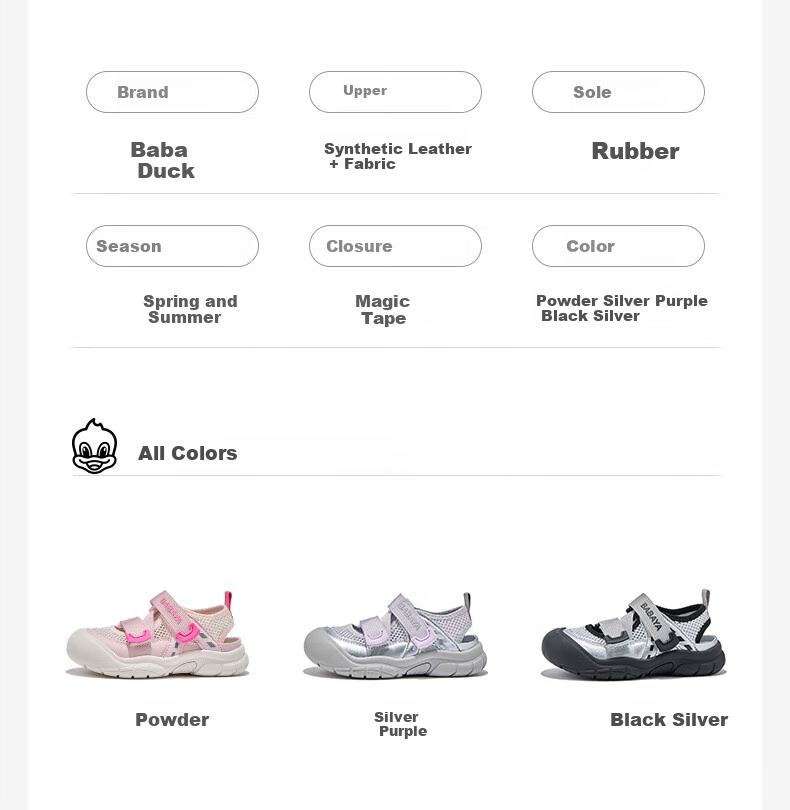 Babaya Children's Sandals, 2026 New Style Girls' Shoes, Fashionable Beach Shoes, Casual Versatile Boys' Sneakers, Black And Silver, Size 28 2