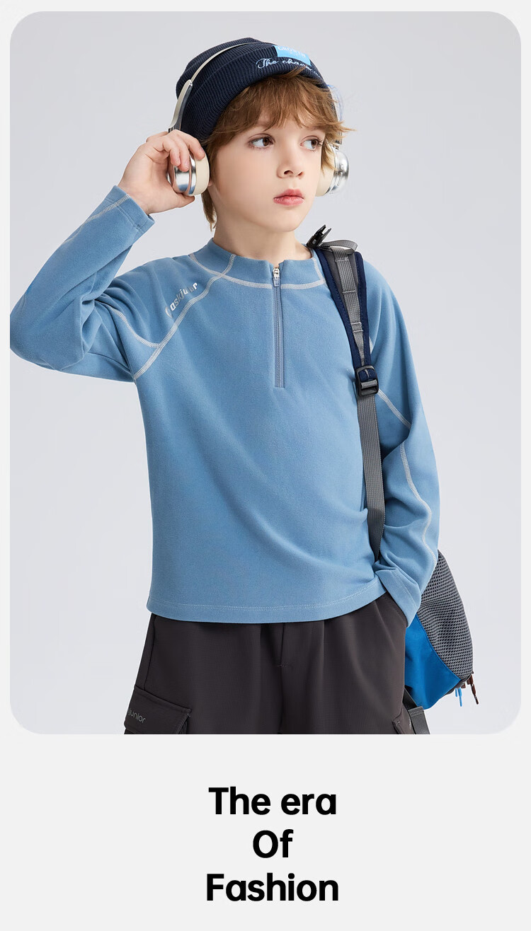 ASK JUNIOR Kids Sweatshirt 2026 Spring Mid-Large Children's Half-Zip Sports Jacket Boys 140 - Non-Shrink 5