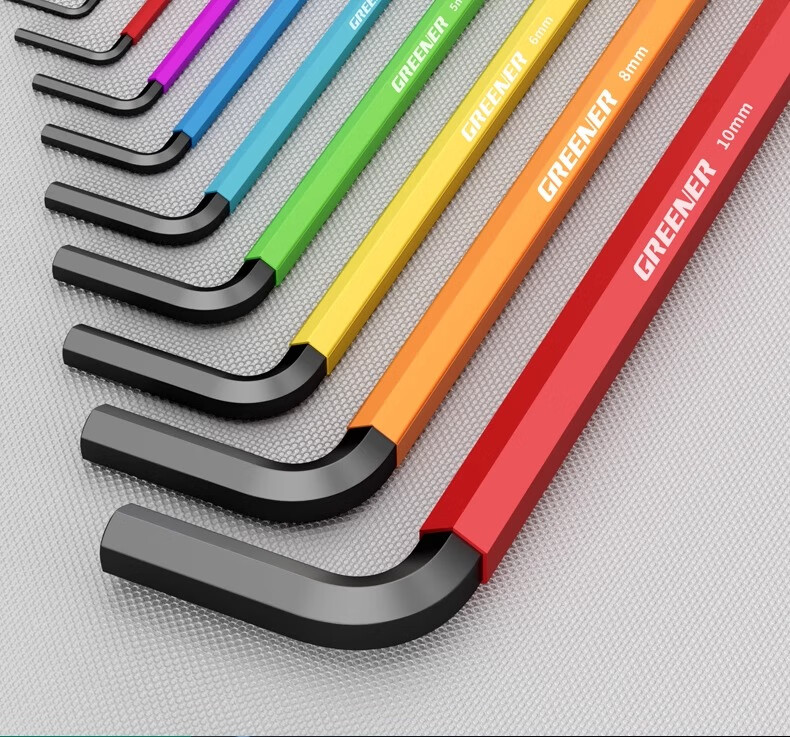 GREENER Hex Key Wrench Set, Hex Screwdriver, Hex Key, Hexagonal Inner Hexagon Rainbow Extended 12