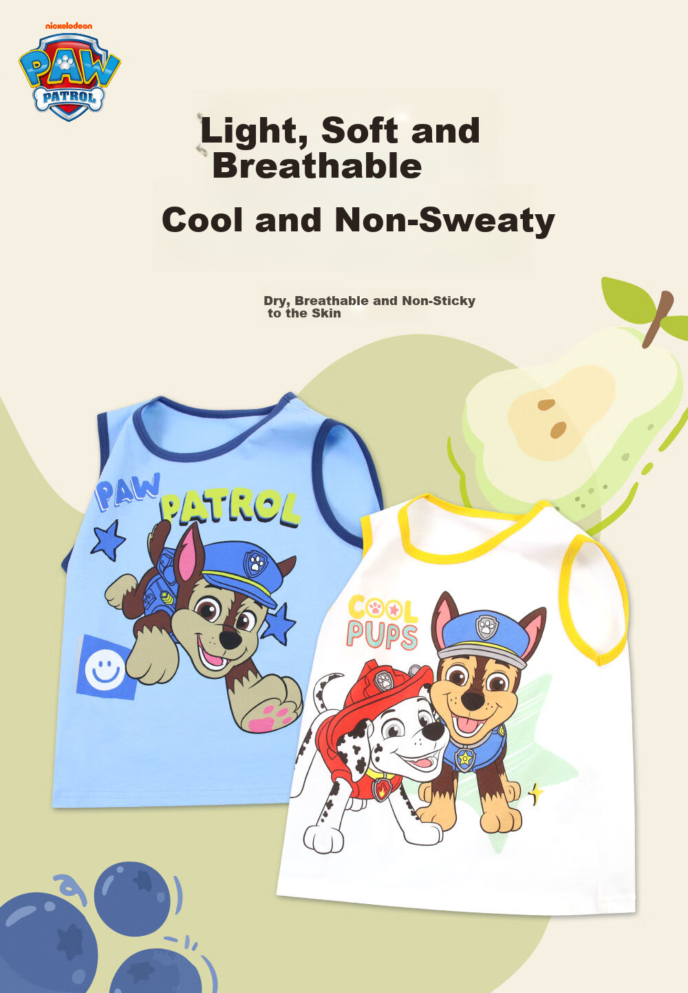 PAW PATROL Children's Vest Boys' Class A Cartoon Undershirt Summer Breathable Baby Sleeveless T-Shirt PA1913P2 105 1