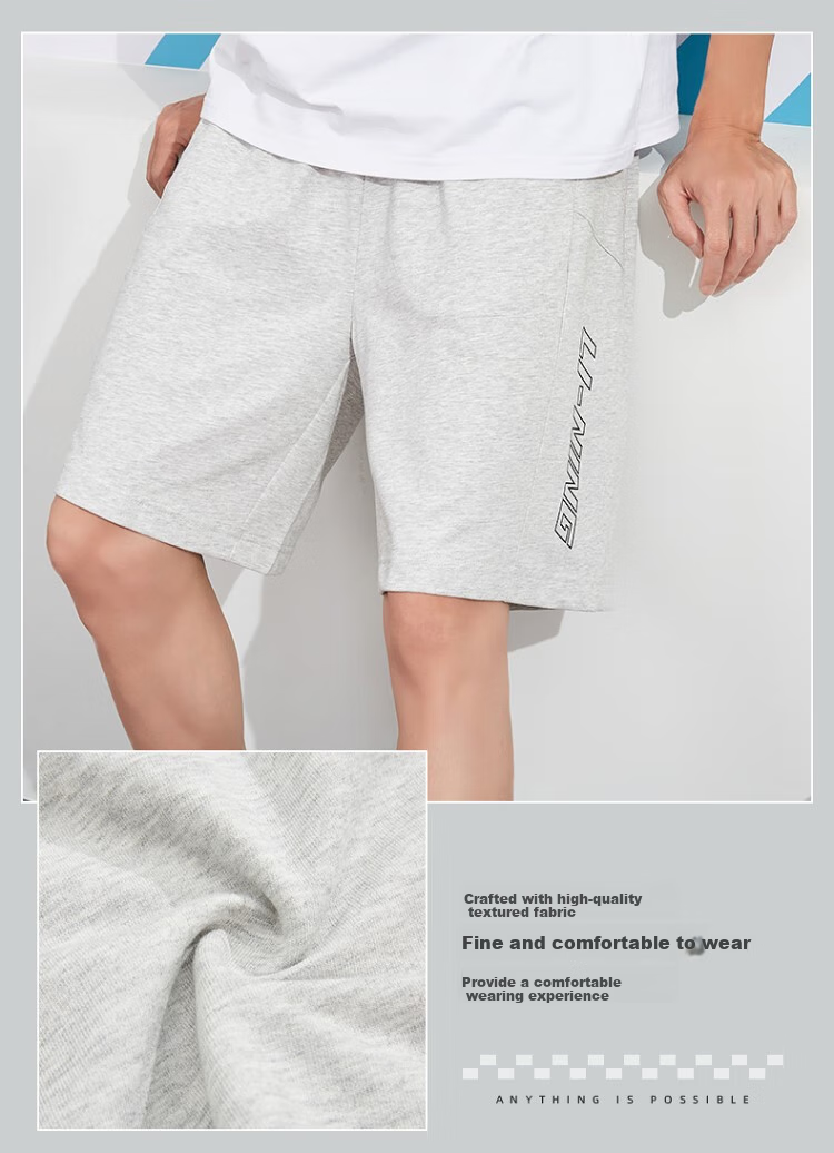 LI-NING Men's Fashion Casual Versatile Breathable Skin-Friendly Comfortable Sports Running Shorts 9
