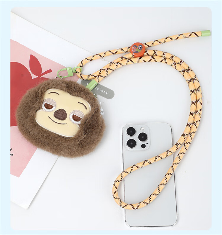 Disney Phone Lanyard Bag, Small Coin Purse, Cartoon Plush Earphone Holder, Phone Crossbody Strap 6