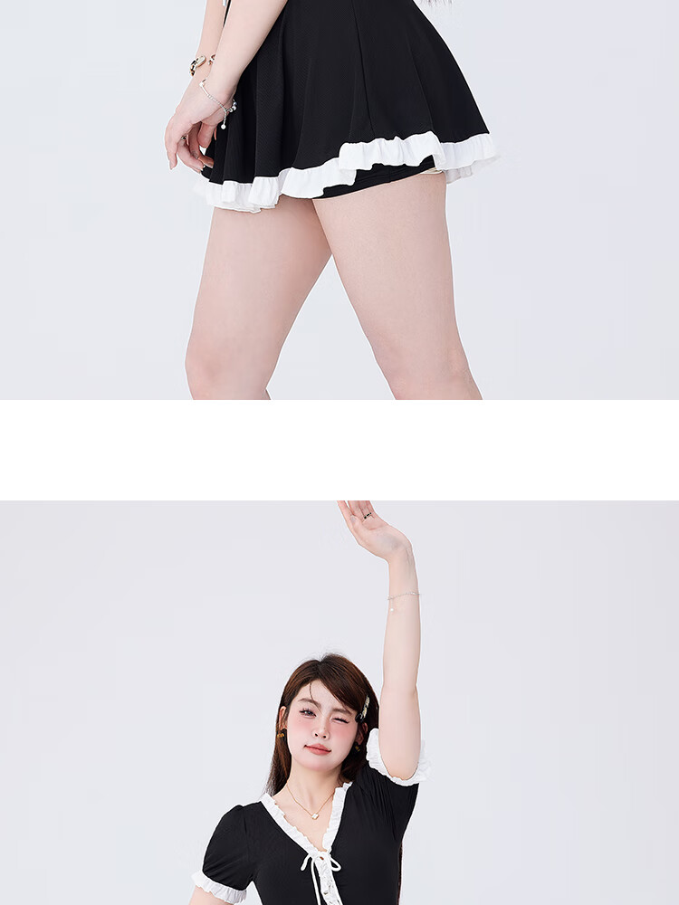 Agliondy 2025 New Split Swimsuit for Women Conservative Plus Size Swimwear Slimming Bubble Sleeve Vacation 14