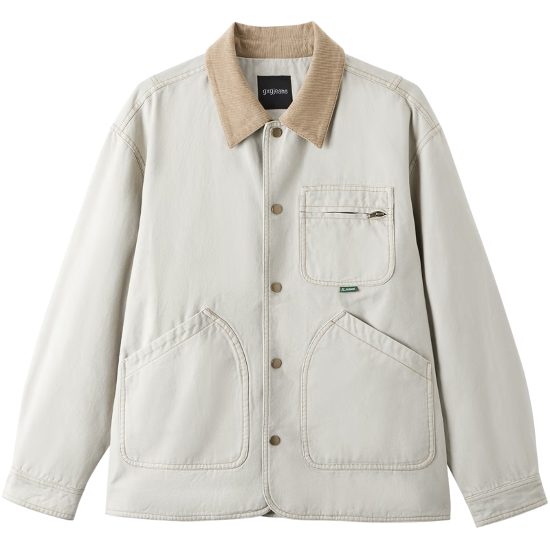 Gxgjeans Men's Workwear Detroit Collar Loose Jacket Coat 25th Anniversary Autumn New Light Khaki 180/XL