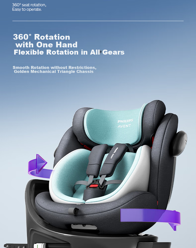 PHILIPS Child Safety Car Seat for Ages 0-12, 360-Degree Rotation, I-Size Certified, ISOFIX Five-Point System 10