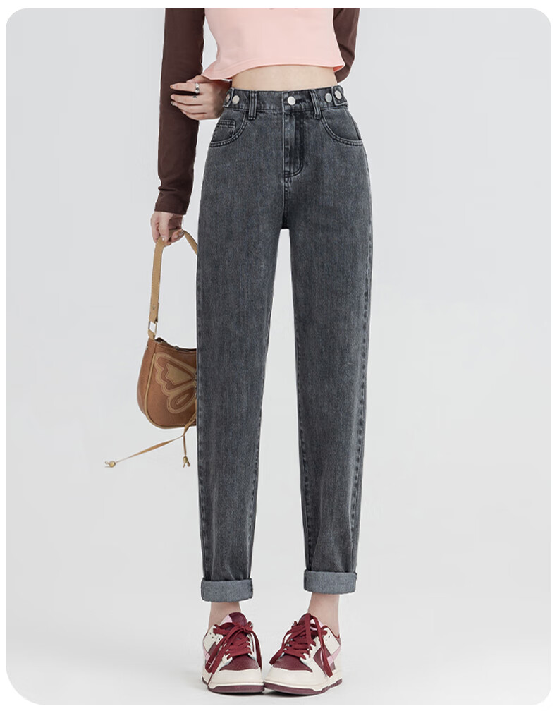 Jeanswest Women's Vintage Blue High-Waist Slim Straight Leg Jeans XS Autumn Casual 14