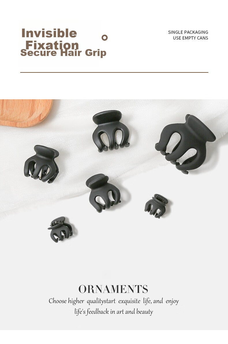 Chense High Ponytail Hair Claw Clips (Set of 14) Medium Pumpkin-Shaped Shark Clips for Back of Head And Bu 4